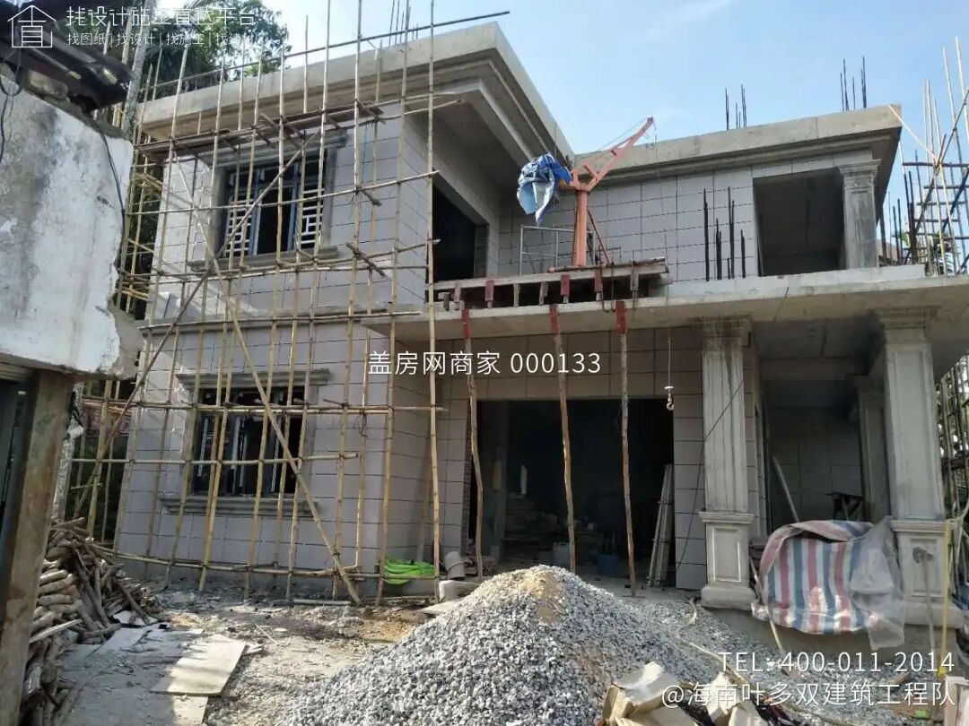 【施工队案例】海南琼海俞家二层欧式别墅施工-14