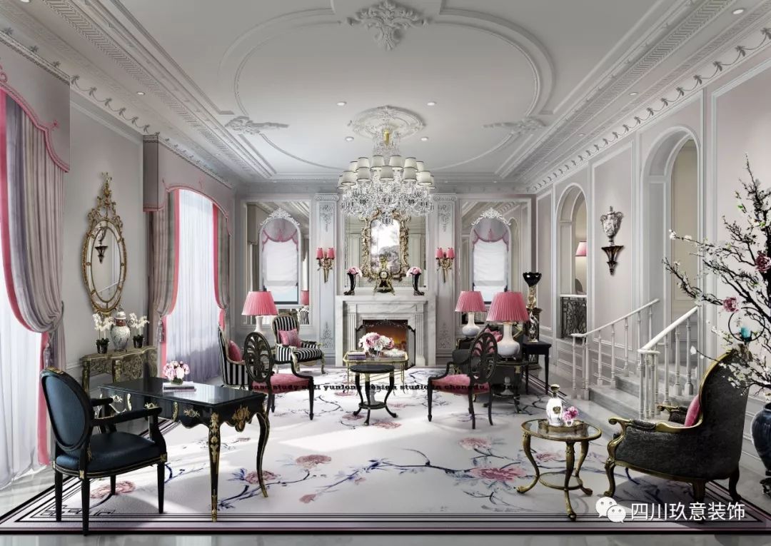 法式庄园“粉红佳人” | 玖意设计的西昌自建别墅-51