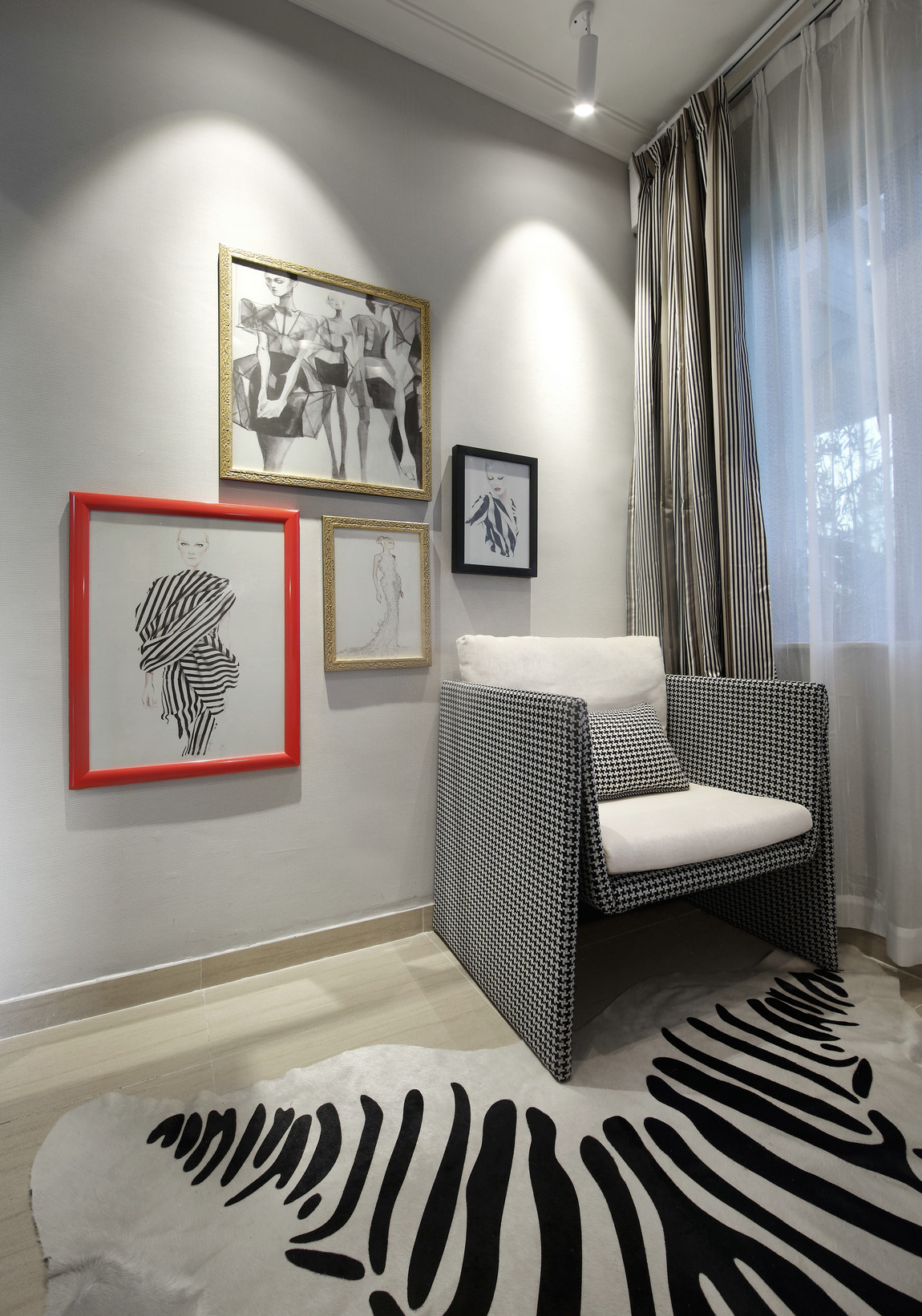 黑白色调演绎的电影主题样板房-31