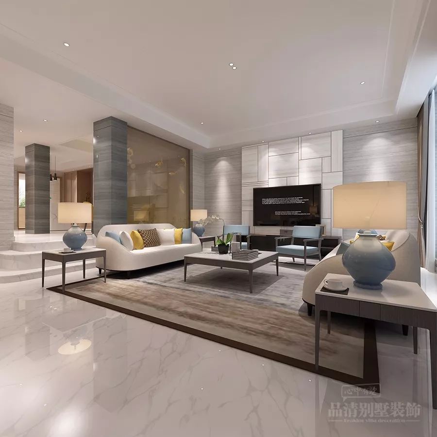 阿维侬庄园混搭风格,打造 450㎡美式新中式家居-24