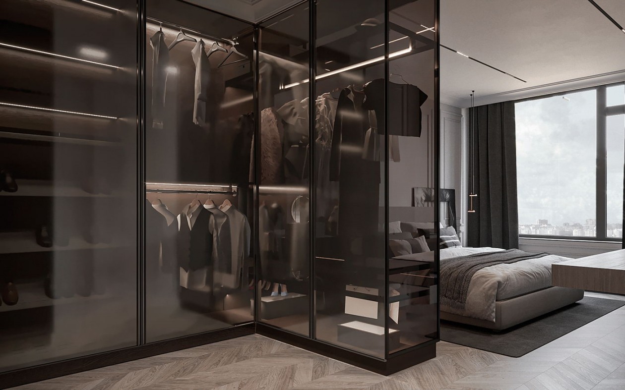 106㎡高级灰色系简约风公寓设计-15