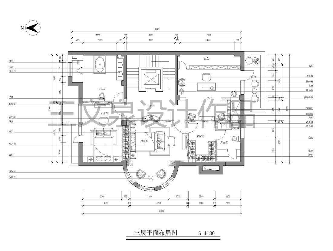 
法式欧式新中式别墅设计作品王文泉13 -6