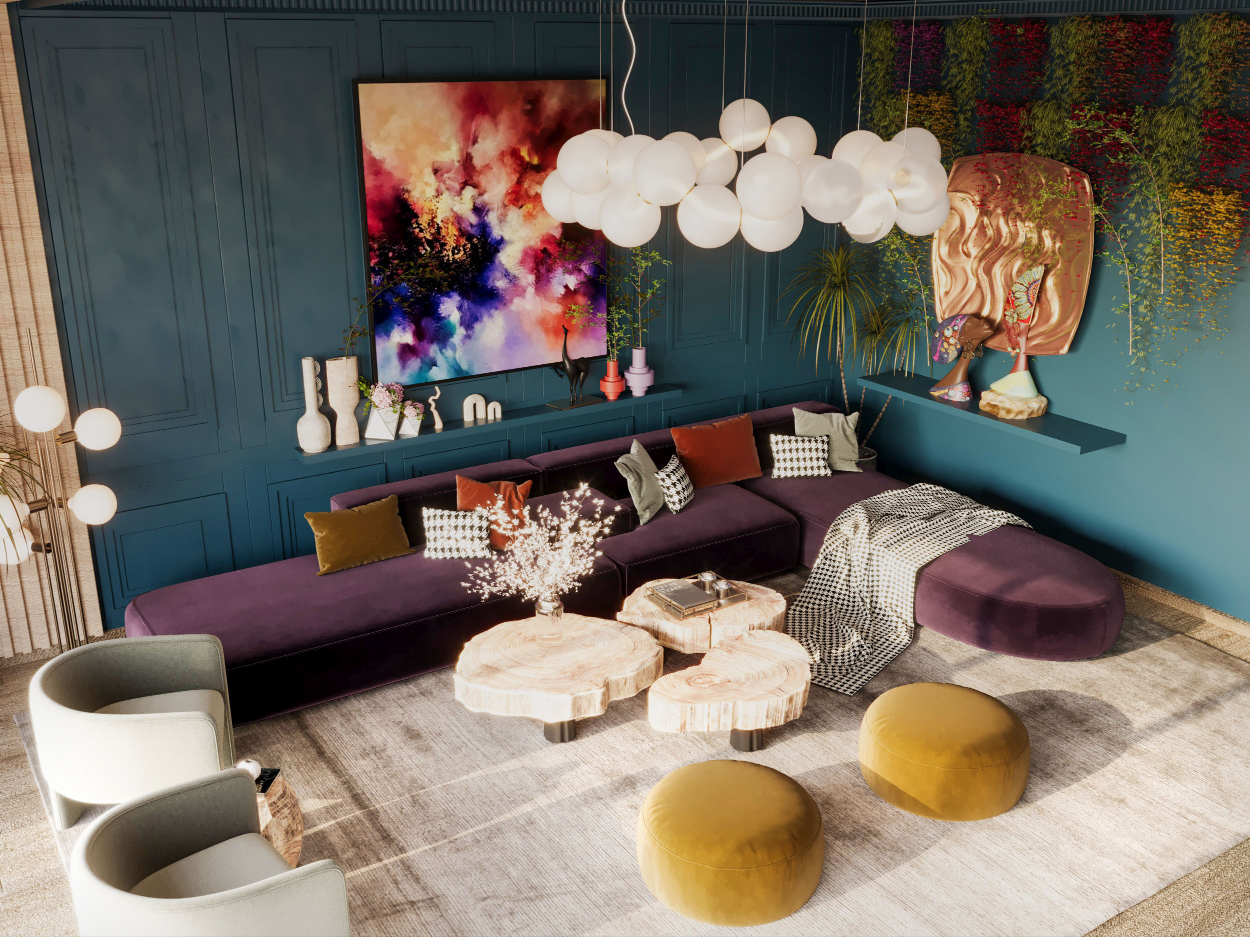 丰富多彩的场景 客厅设计丨salma shrief-9