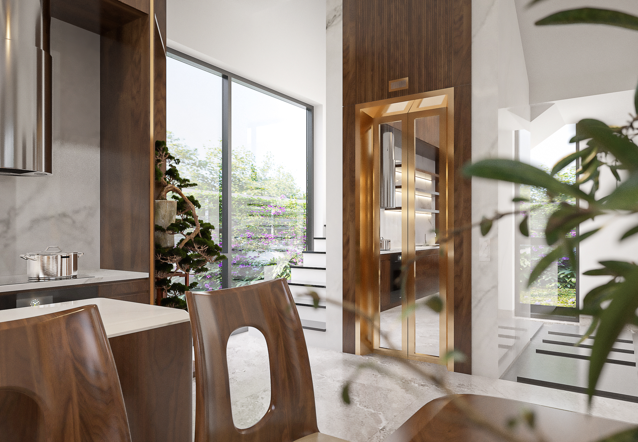 Living room & Kitchen - Villa Quang Xuong-3