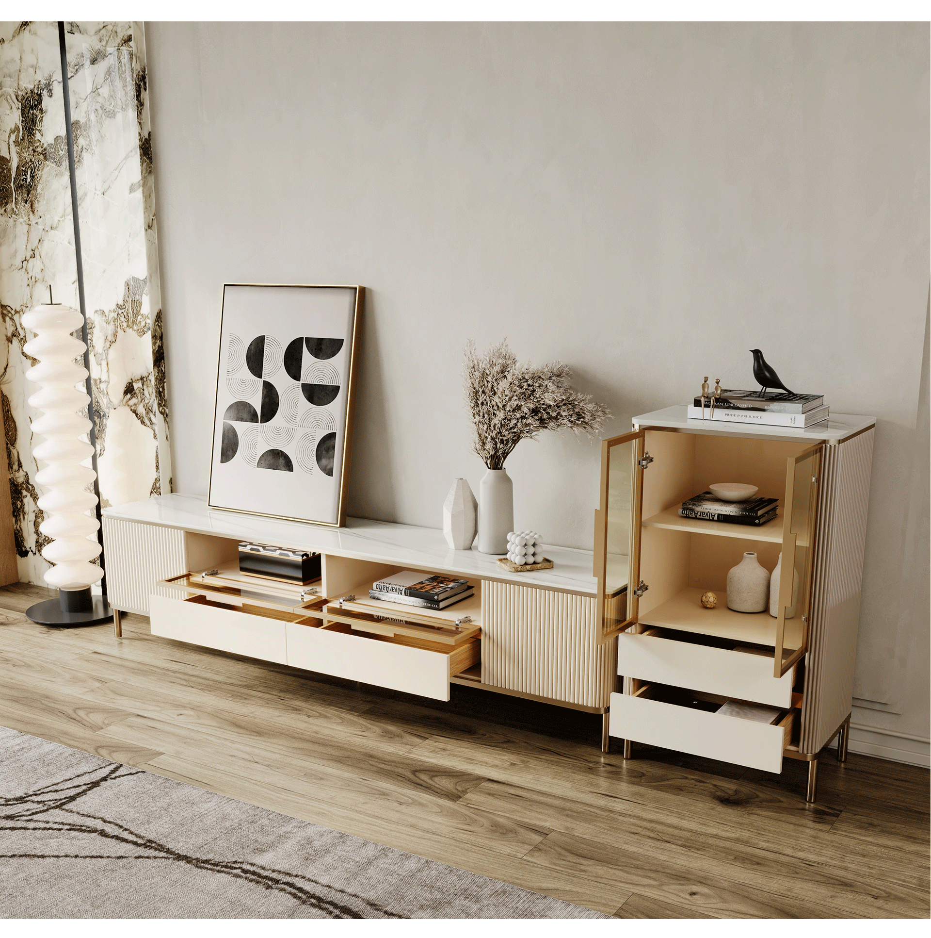 轻奢奶油风客厅-5