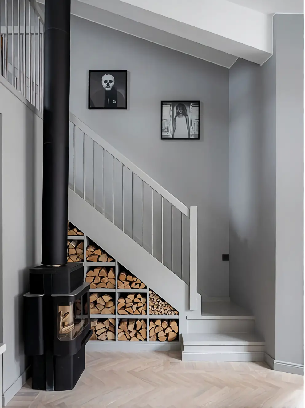 30 年代瑞典建筑中的温馨灰色家庭复式公寓-11