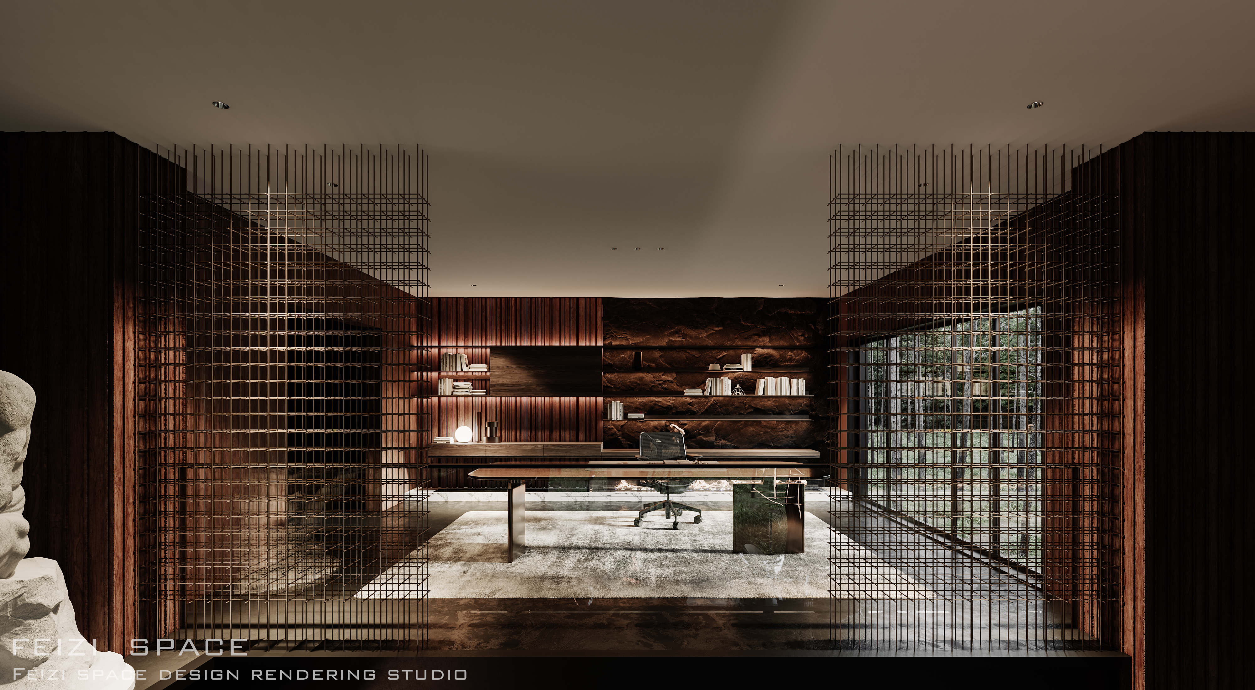 暗黑意式豪宅写实效果图-6