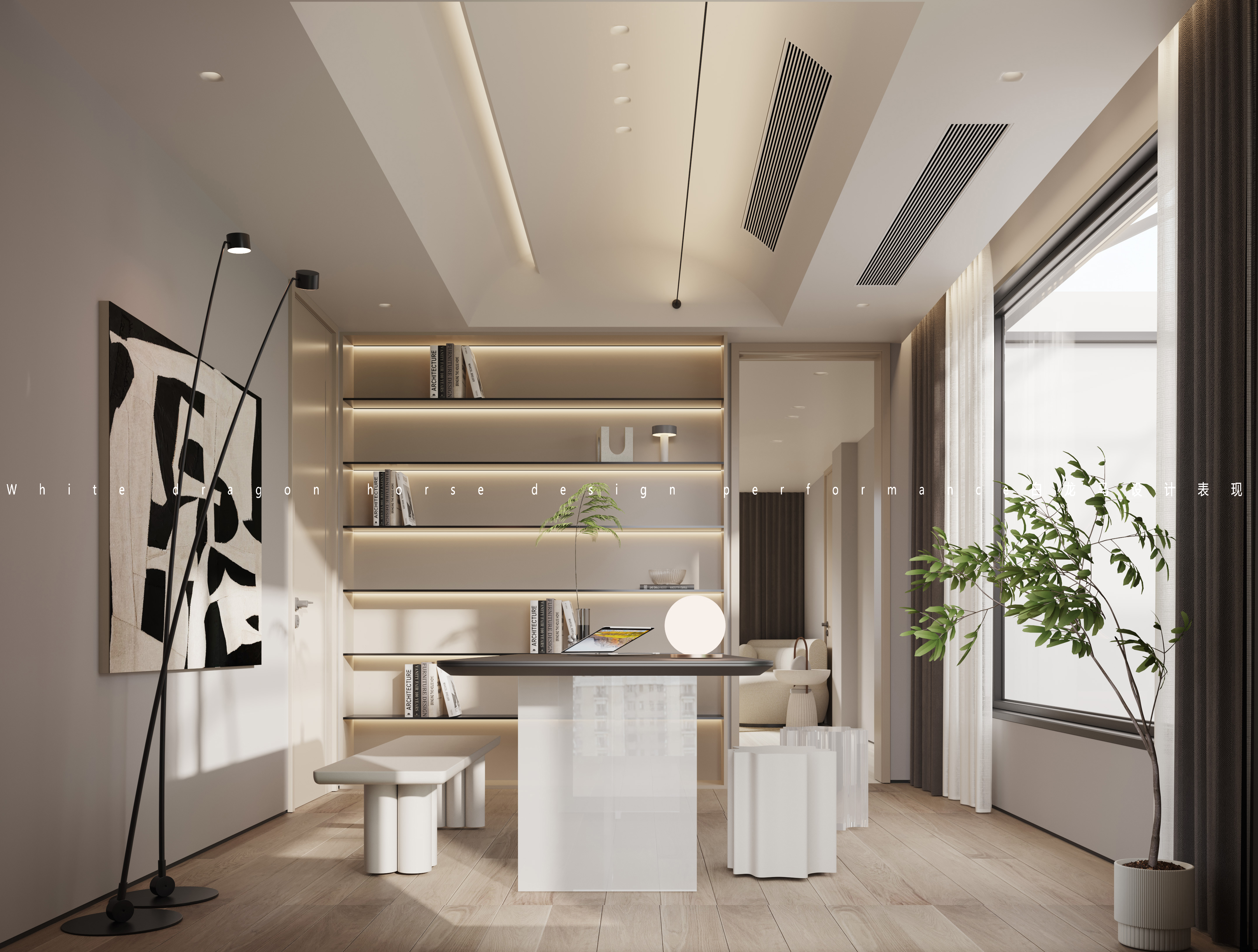 现代奶油风别墅-8