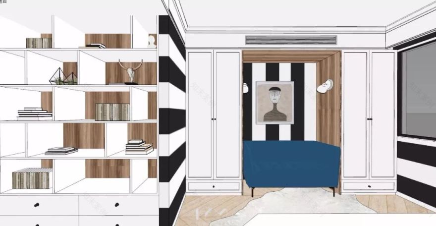 南京现代混搭风格客厅,360°旋转电视架酷炫登场-59