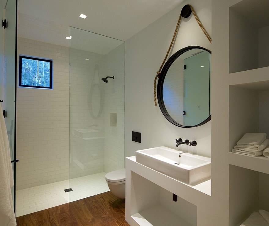 Cottage Black Provides a Retreat Within a Dense Aspen Grove-21