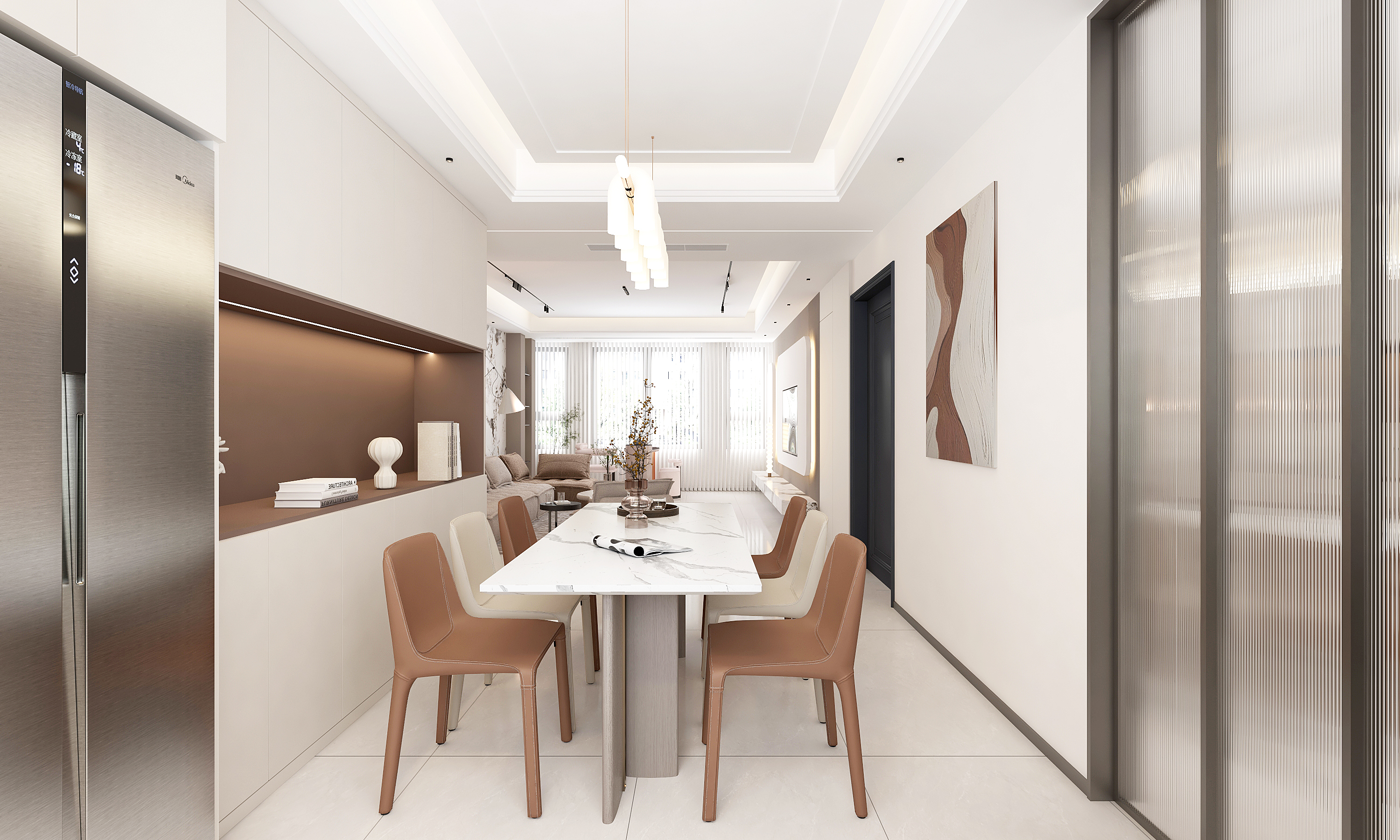 奶油风现代简约 140 平设计丨中国河北丨阿召-14