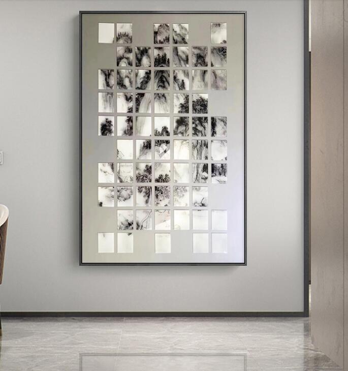 手工木头装置画马赛克艺术立体装饰画-3