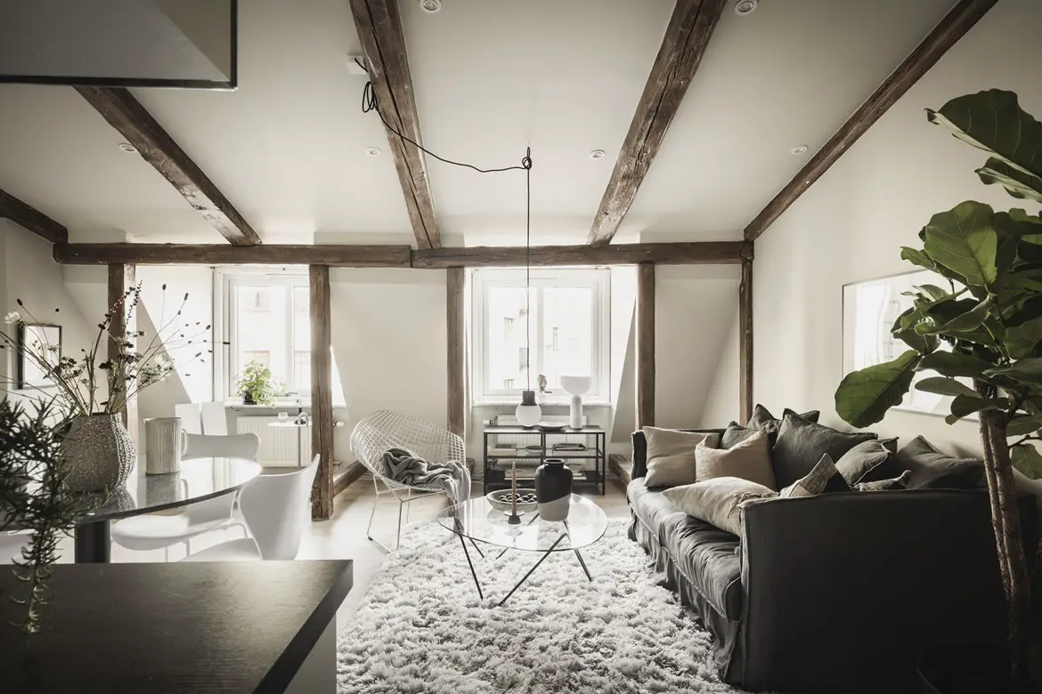 瑞典 1898 年老建筑 44m2 秋日公寓设计-4