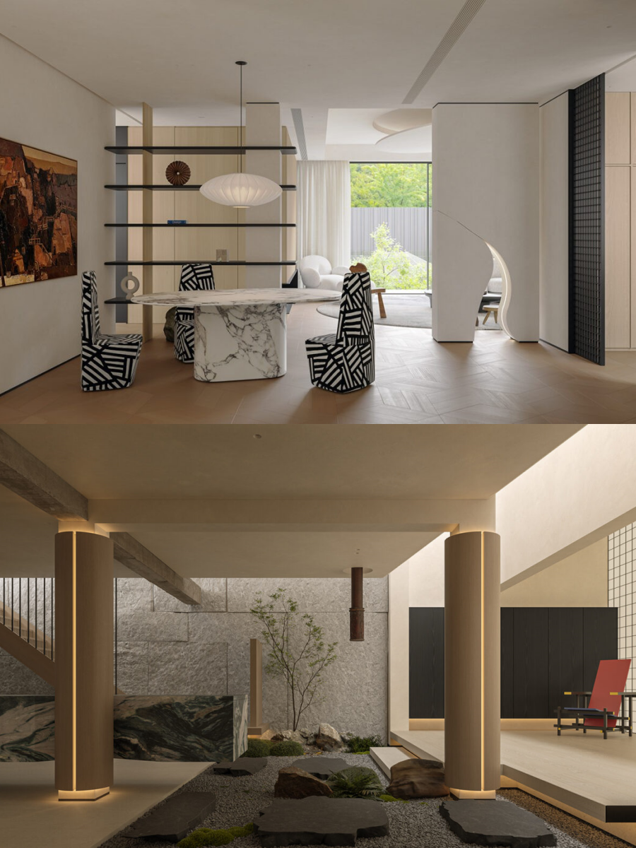 220平米现代简约风叠墅-0