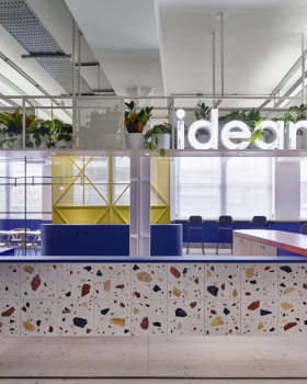 伦敦 Idean 办公室-- 灵动多彩的咖啡馆式工作空间