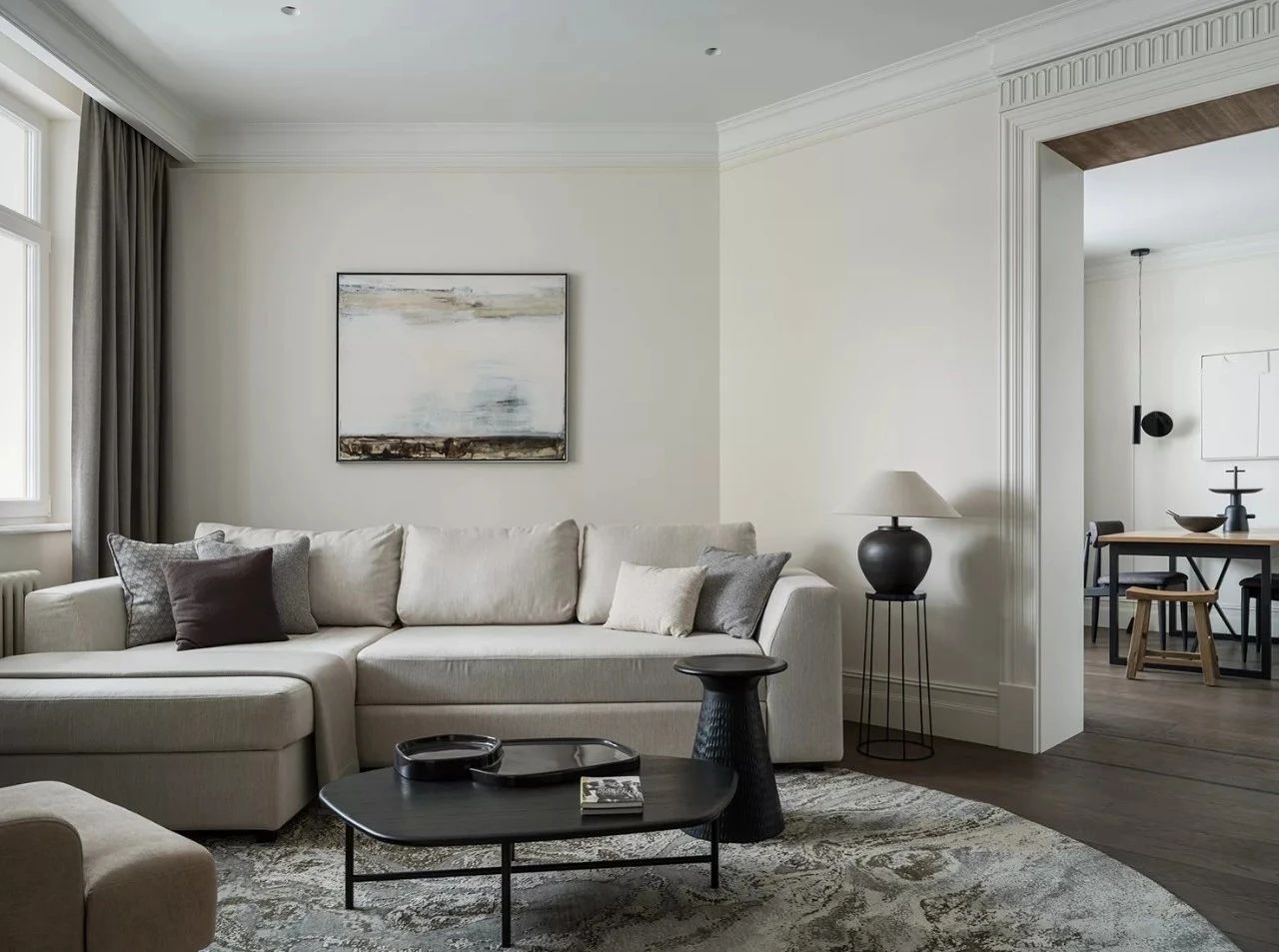 夫妻俩的 147㎡单色空间设计丨Valery Senkina-4