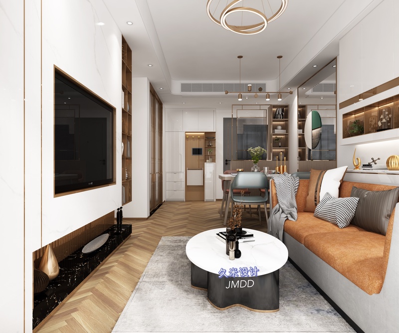 红山公寓65平现代轻奢风，生活死角变收纳空间-3