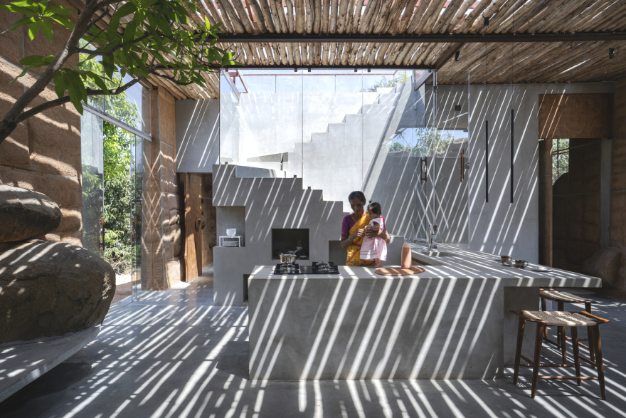 隐于印度荒野的生态友好石墙别墅丨Mitti-17