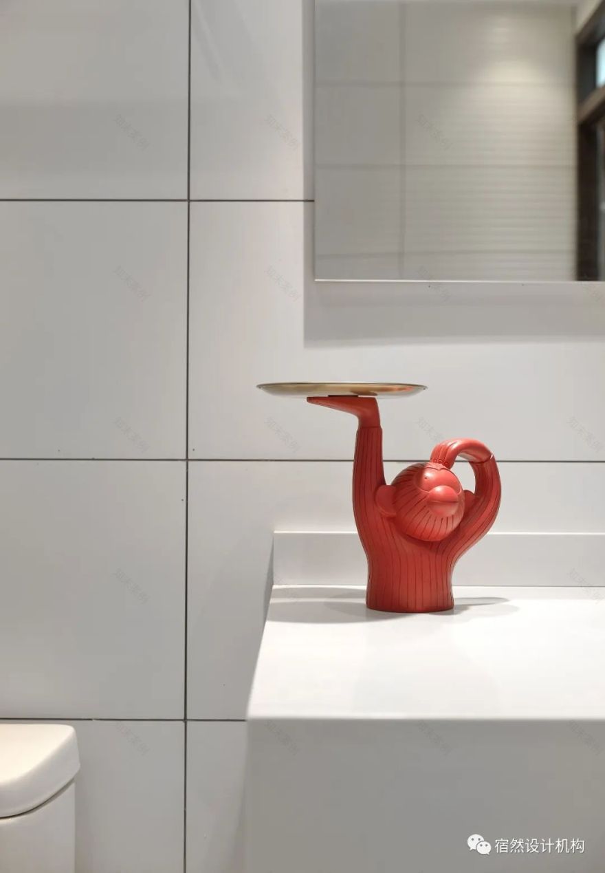 南昌 125㎡现代简约家居,黑白灰中融入绿色与橙色-85