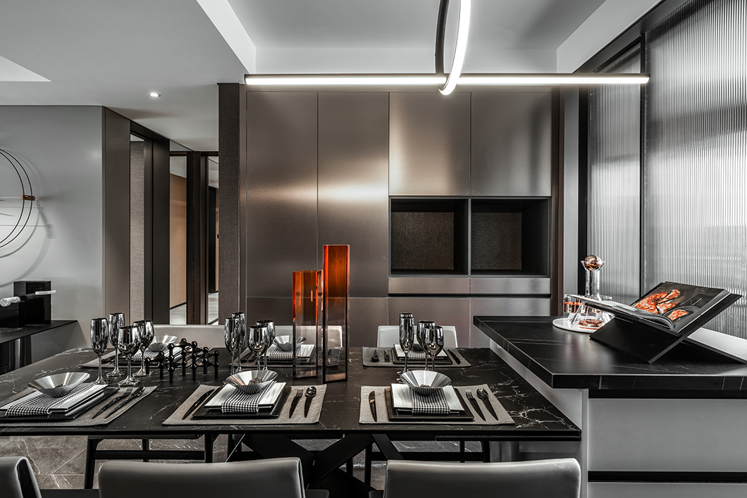 金泰中央公园上叠样板间 | 231㎡气质高级黑,简约时尚、格调十足!-26