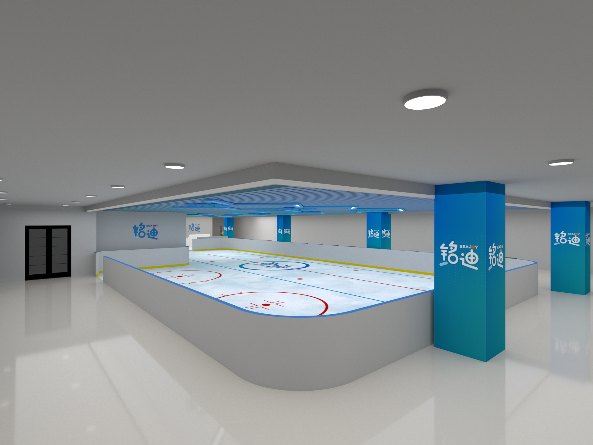 滑冰场展厅展馆设计建模渲染-6