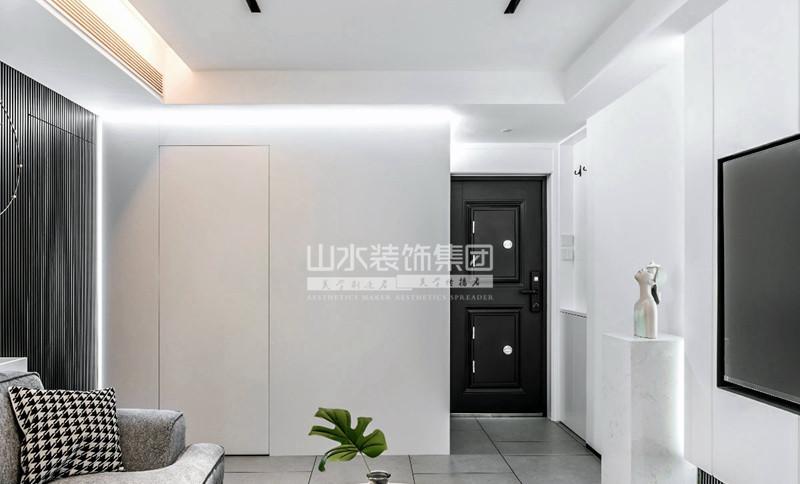 小夫妻 70㎡二手房逆袭，黑白极简演绎个性空间-4