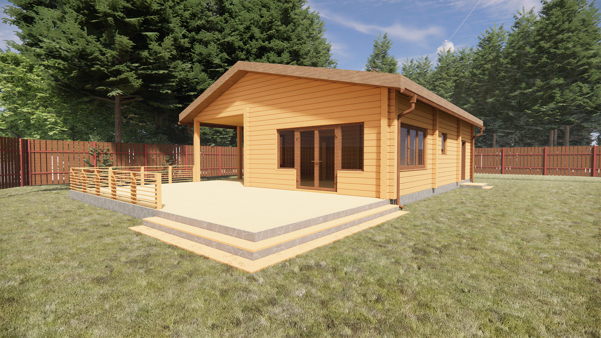 胶合木桑拿房及客房别墅项目-0