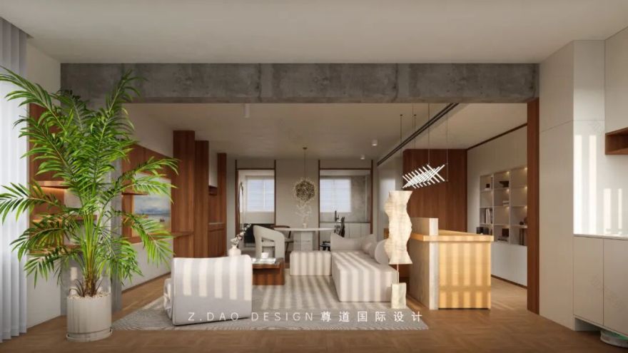 尊道新作|合肥『中央公园岚庭』中古风大平层设计,时光沉淀可持续松弛的家~-63