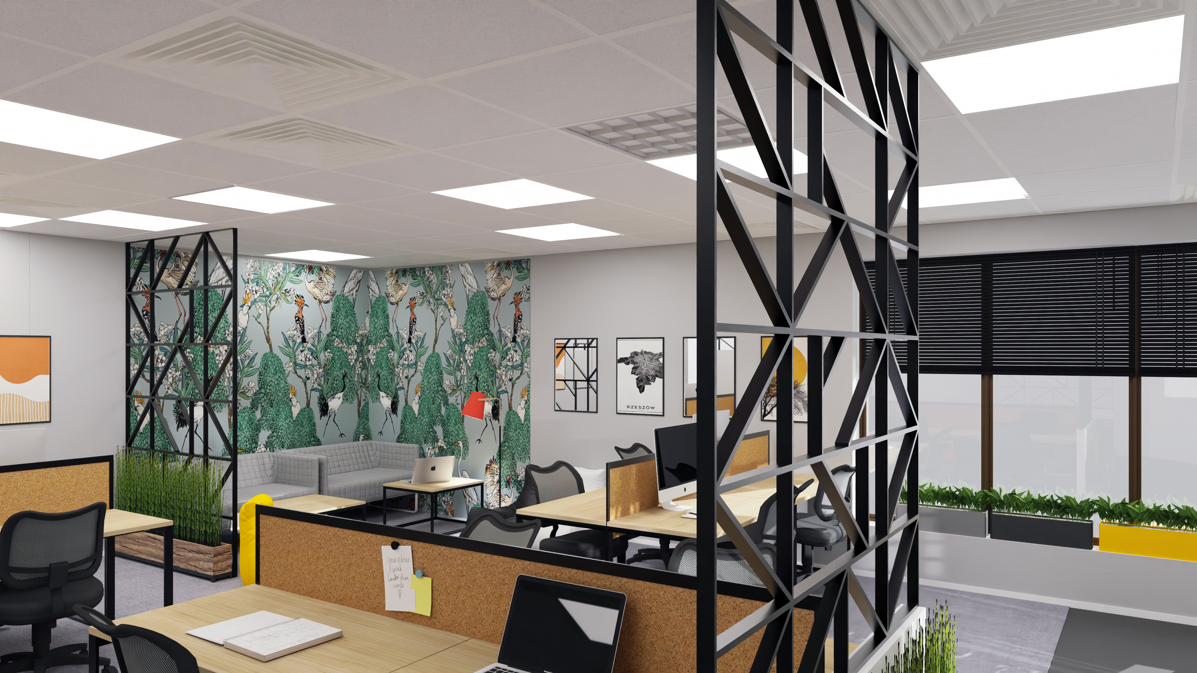 Projekt biura z częścią open space-0