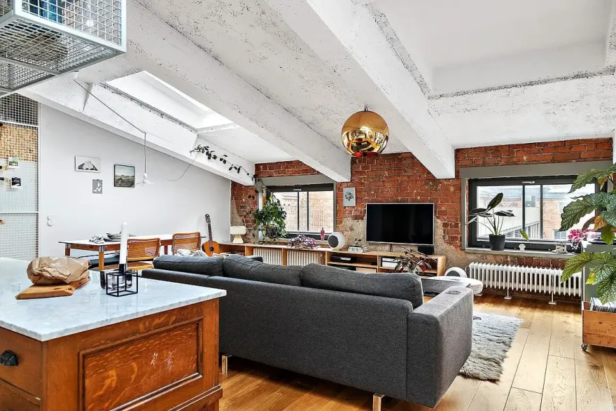 瑞典工业风设计公寓,顶楼露台成亮点-7