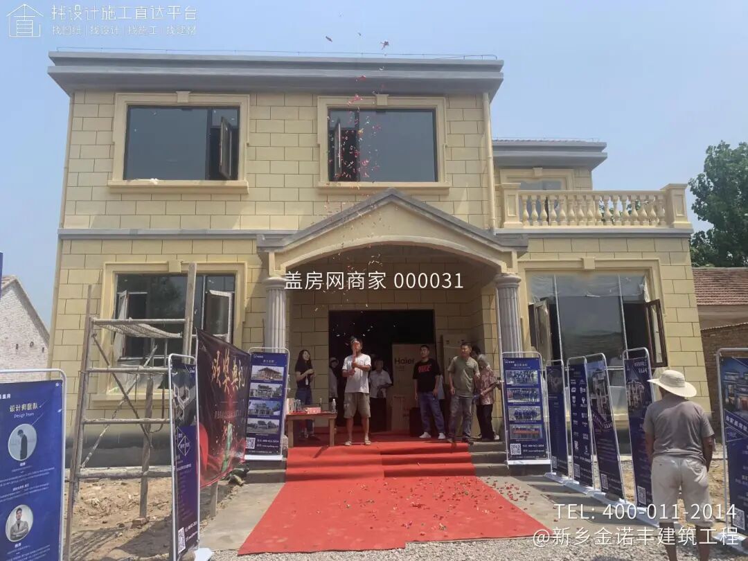 【施工队案例】河南驻马店二层欧式别墅施工-13