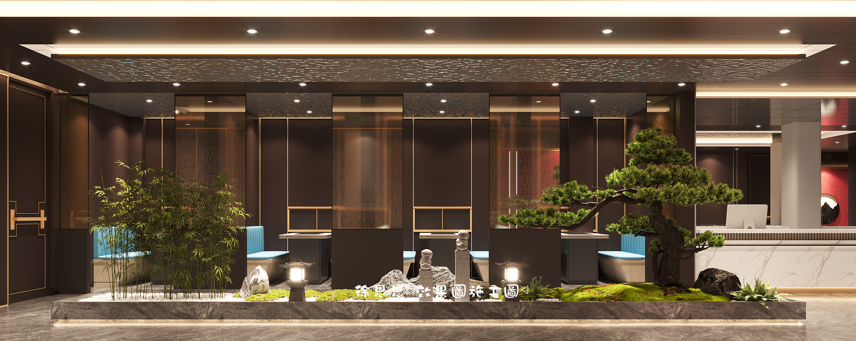 轻奢海鲜餐厅，新中式点缀让空间独具特色！-6