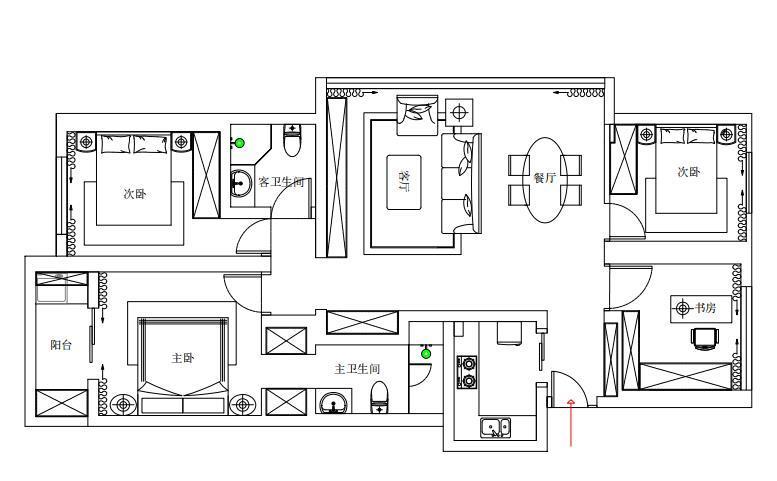 奥体精装现代简约空间-1