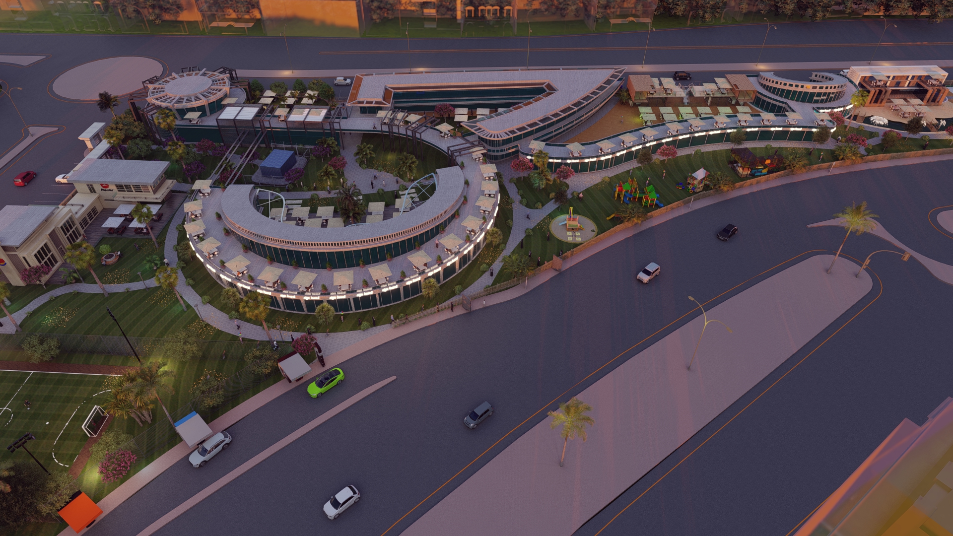 food court , shops & bank design-36