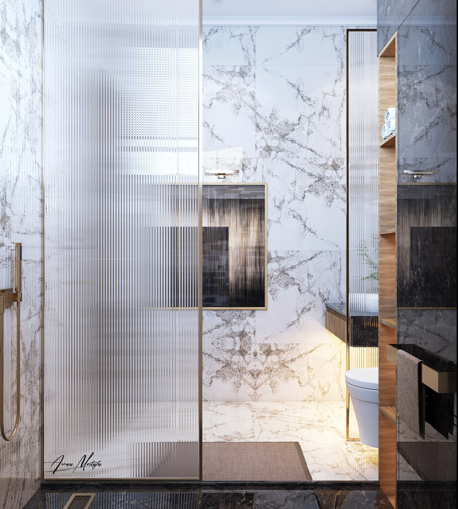 私人别墅卫生间及洗漱区设计丨卡塔尔多哈-5