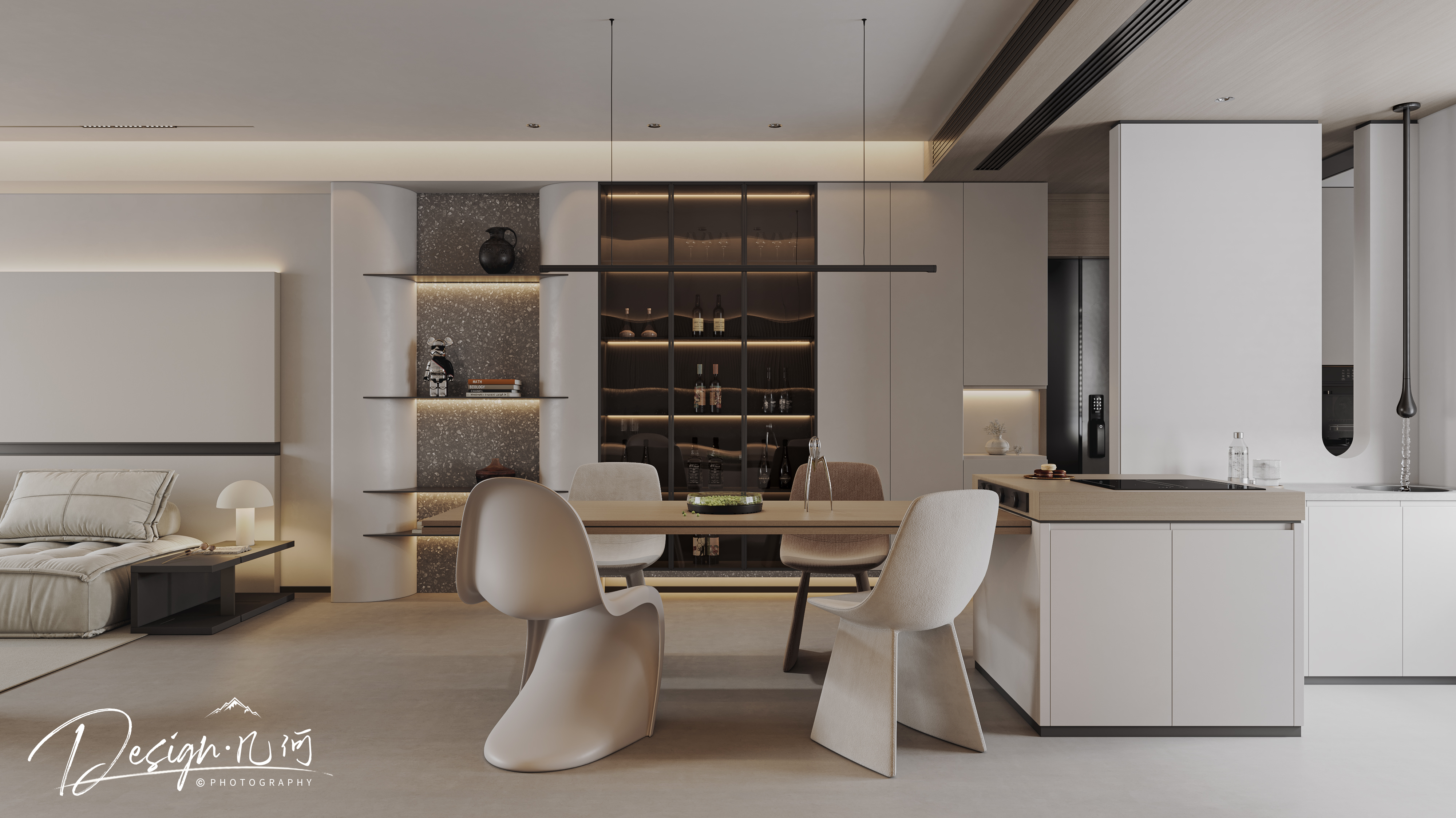 几何空间视觉表现 | 高速时代城现代客餐厅-6