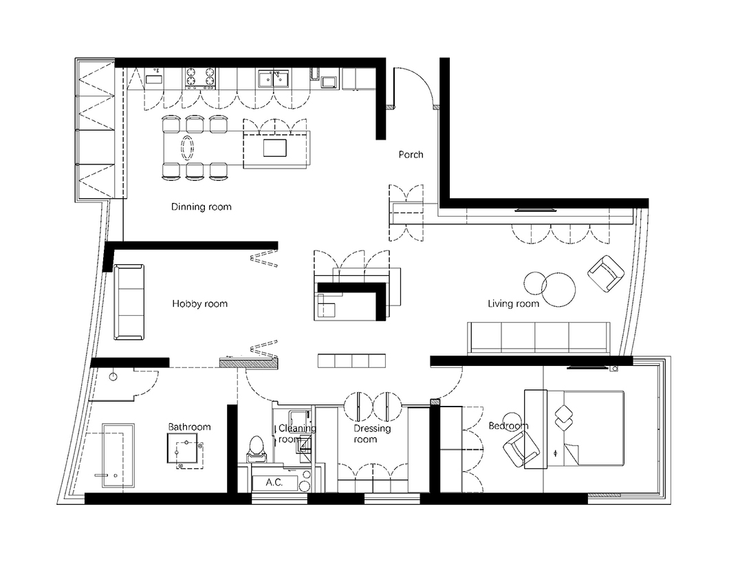 180㎡简约大平层，一个人住，也要很精致！-2