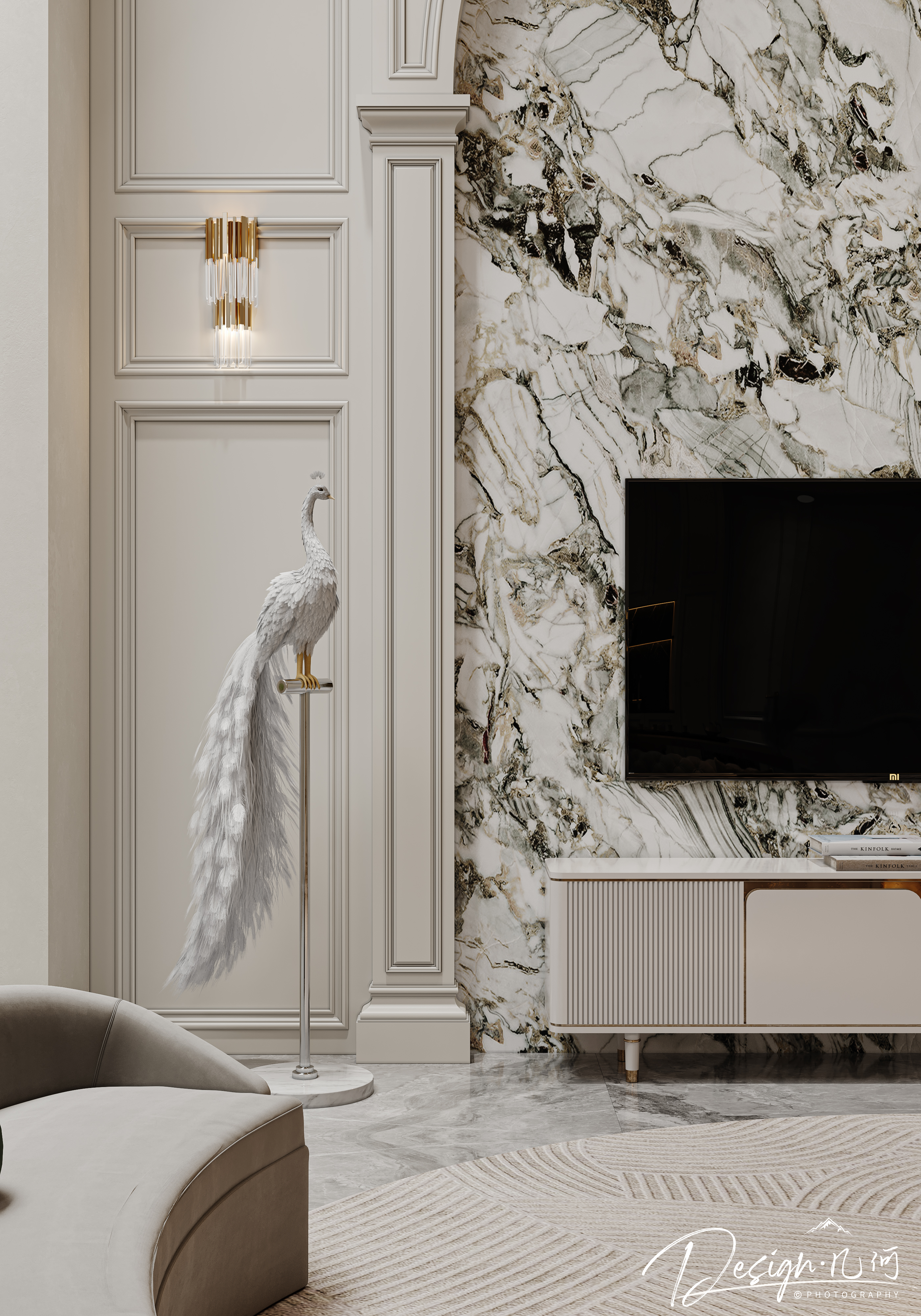 几何空间视觉表现 | 琥珀山庄别墅美式客餐厅-20