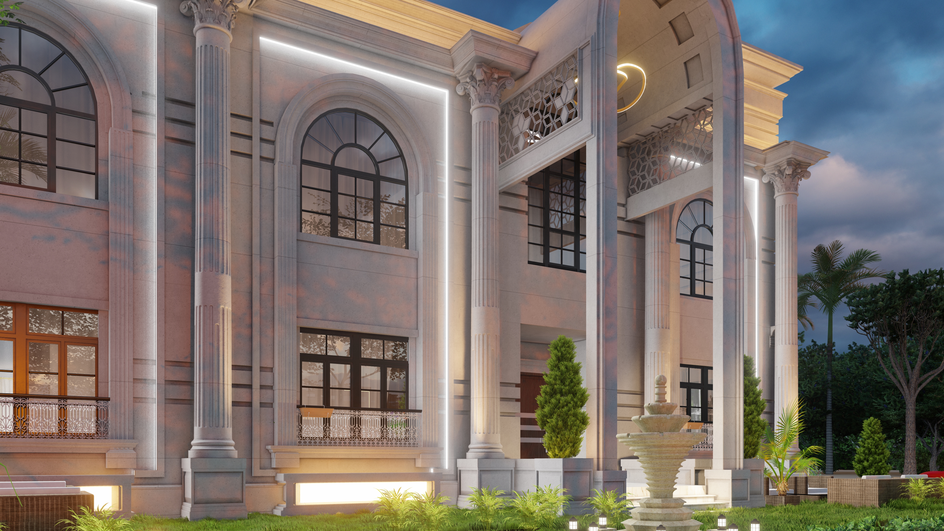 Classic villa design in Kuwait-7