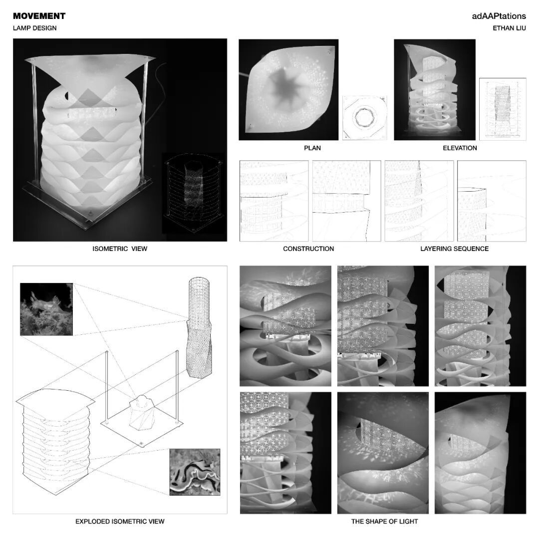 康奈尔建筑学长的装置设计？激光切割+镂空处理+线刻建筑空间内玩转光影交互！巧用海兔运动的转译为建筑纹理-10