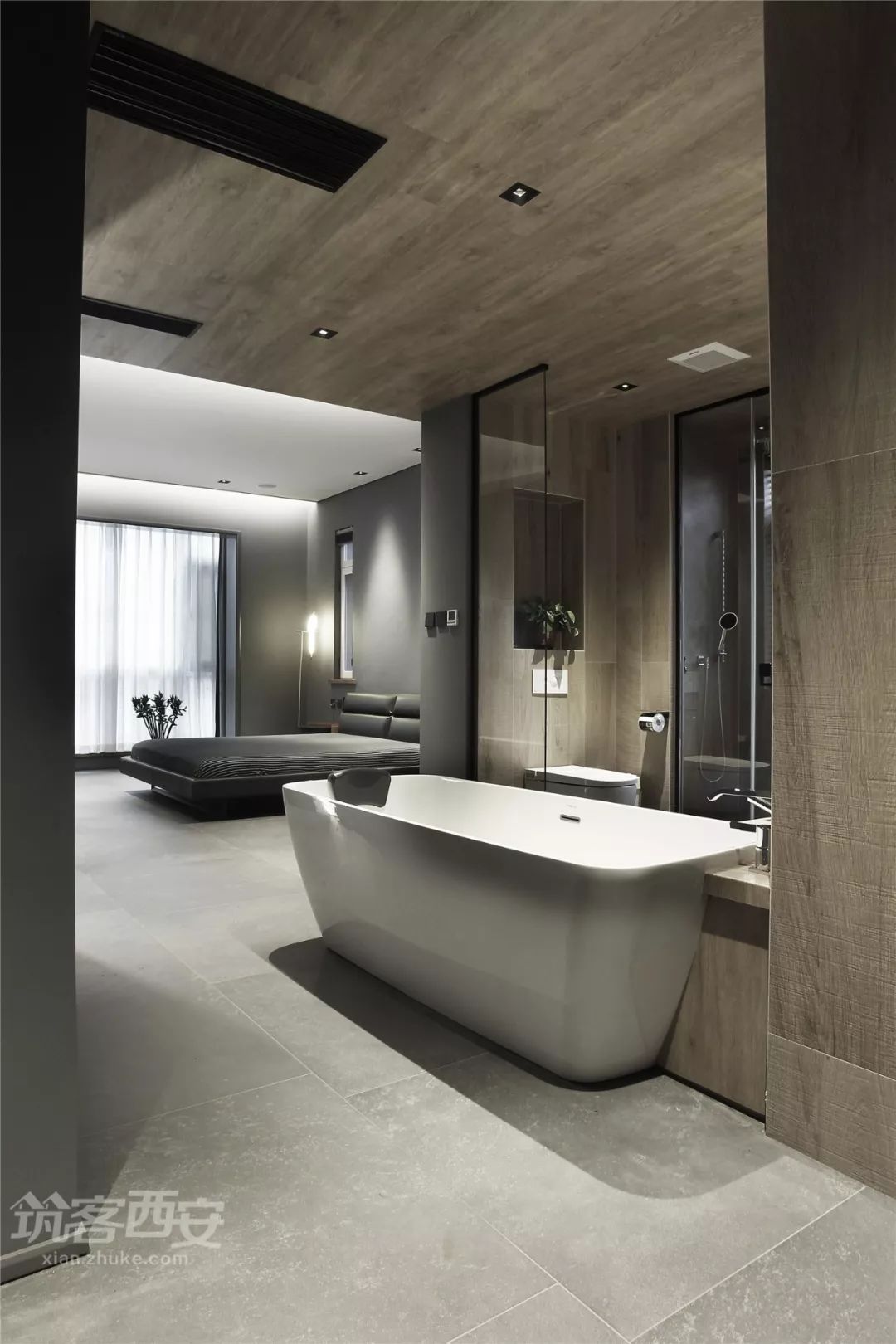 曲江新区现代简约家居,冯刚设计师打造温暖灰色空间-99