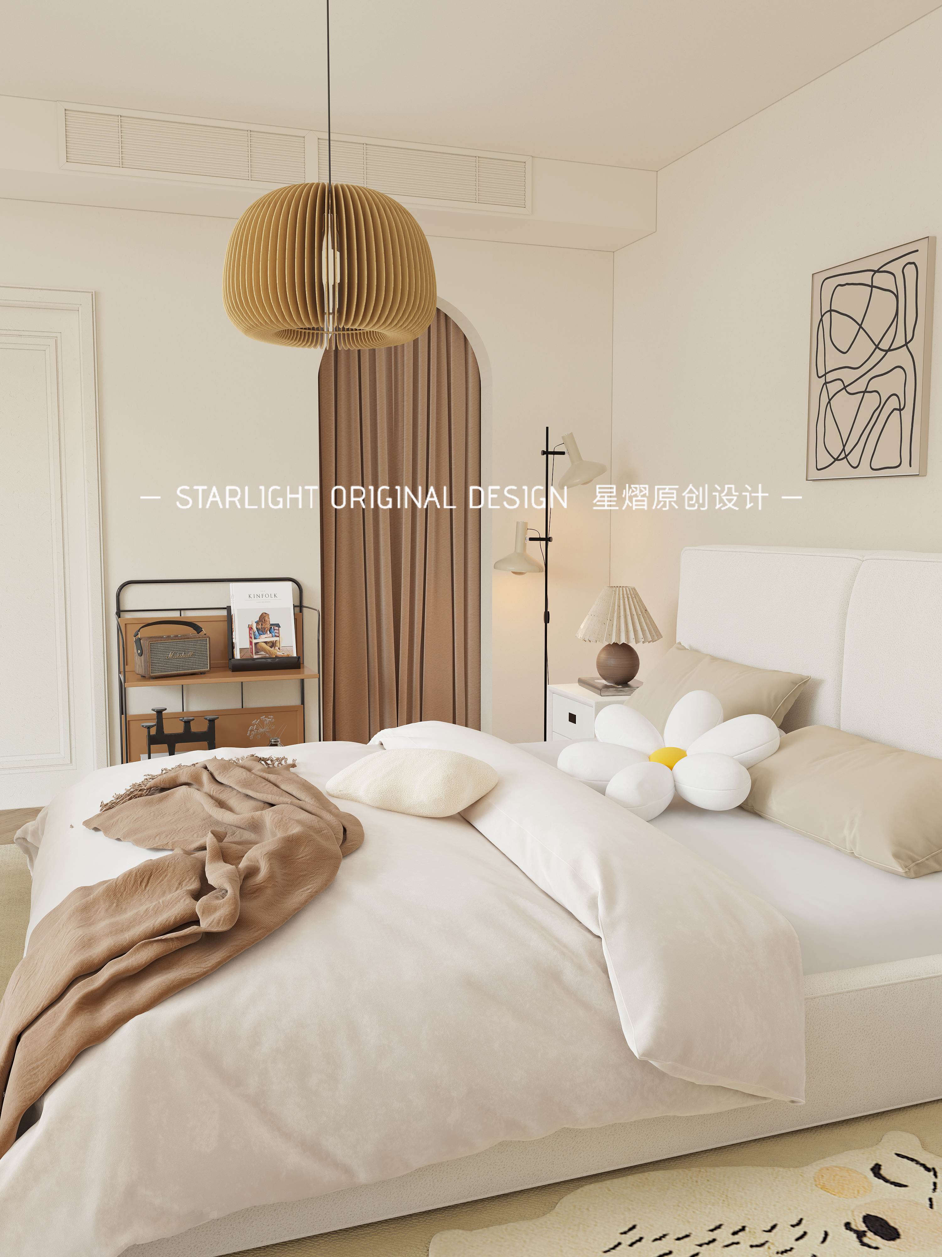 奶油色温暖卧室-11