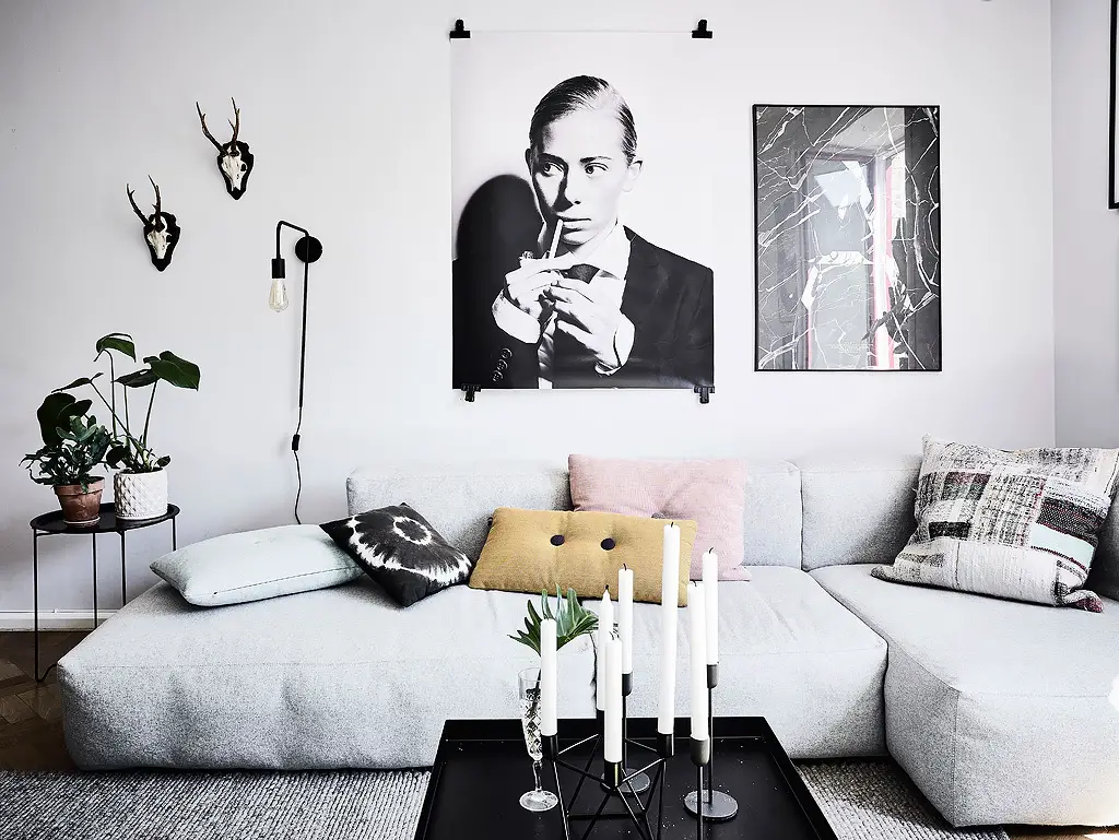 复古公寓的棋盘格厨房设计-10