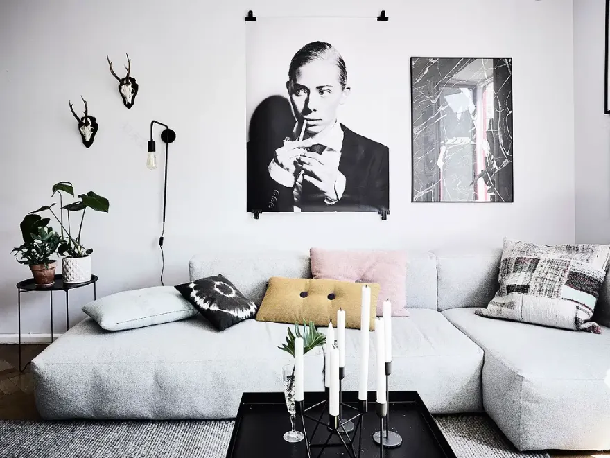 复古公寓的棋盘格厨房设计-10