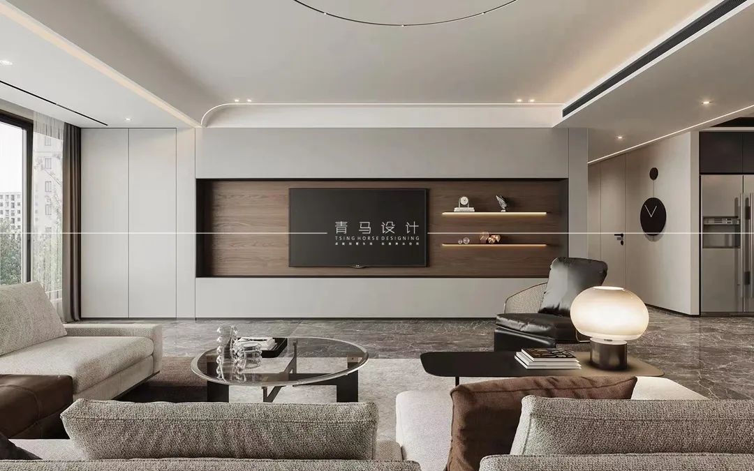 龙湖景粼天序现代简约大平层设计丨青马别墅设计-19