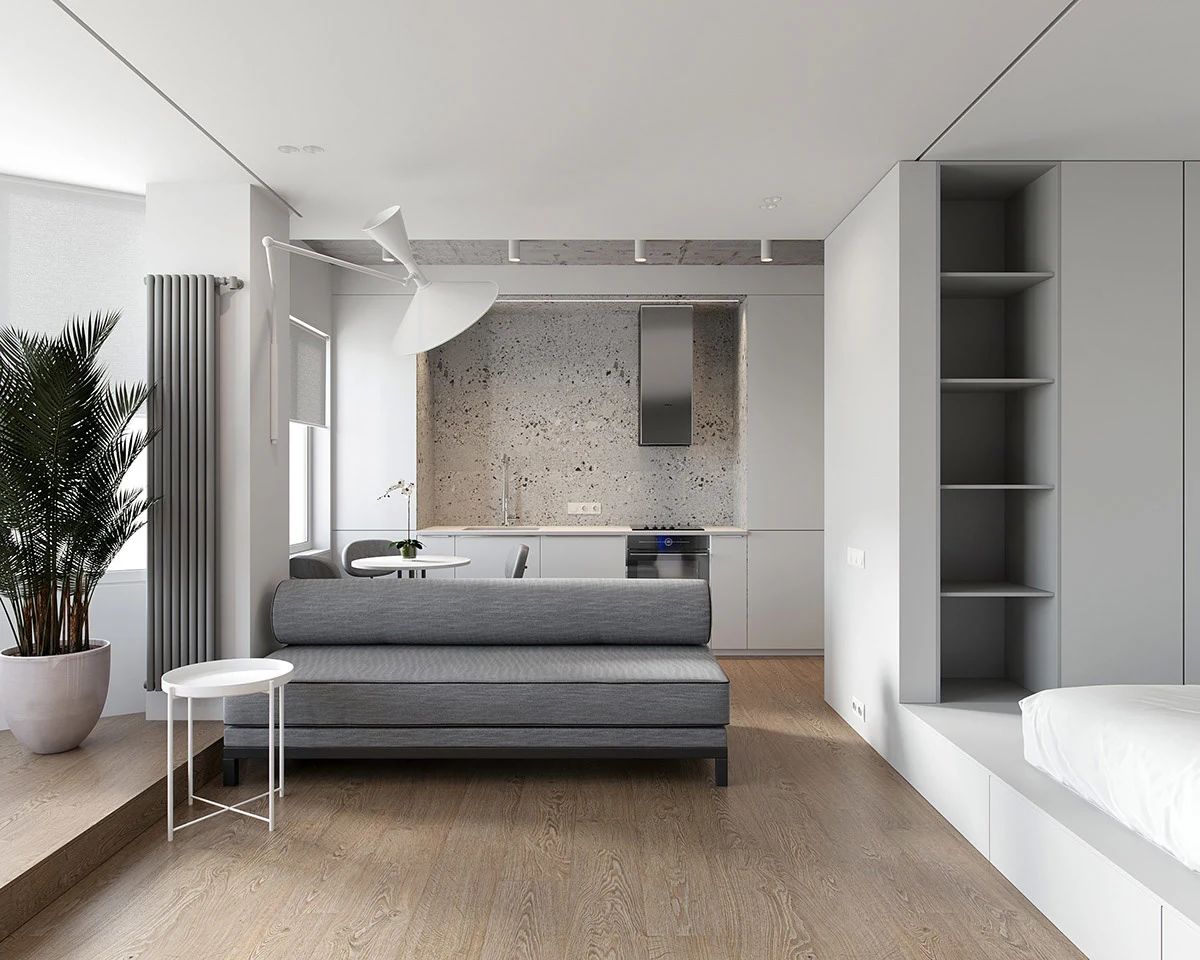 38㎡简约装修公寓丨俄罗斯莫斯科-4