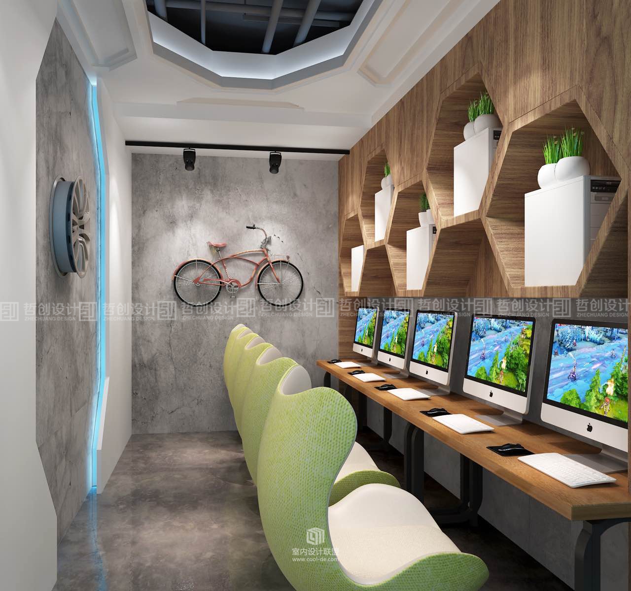 昆明专业网咖装修设计效果图分享 昆明网咖装修设计-38