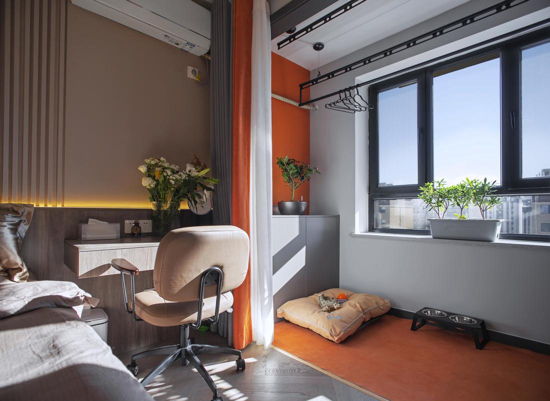 爱马仕橙碰撞 IT 精英,现代简约风平层设计-36