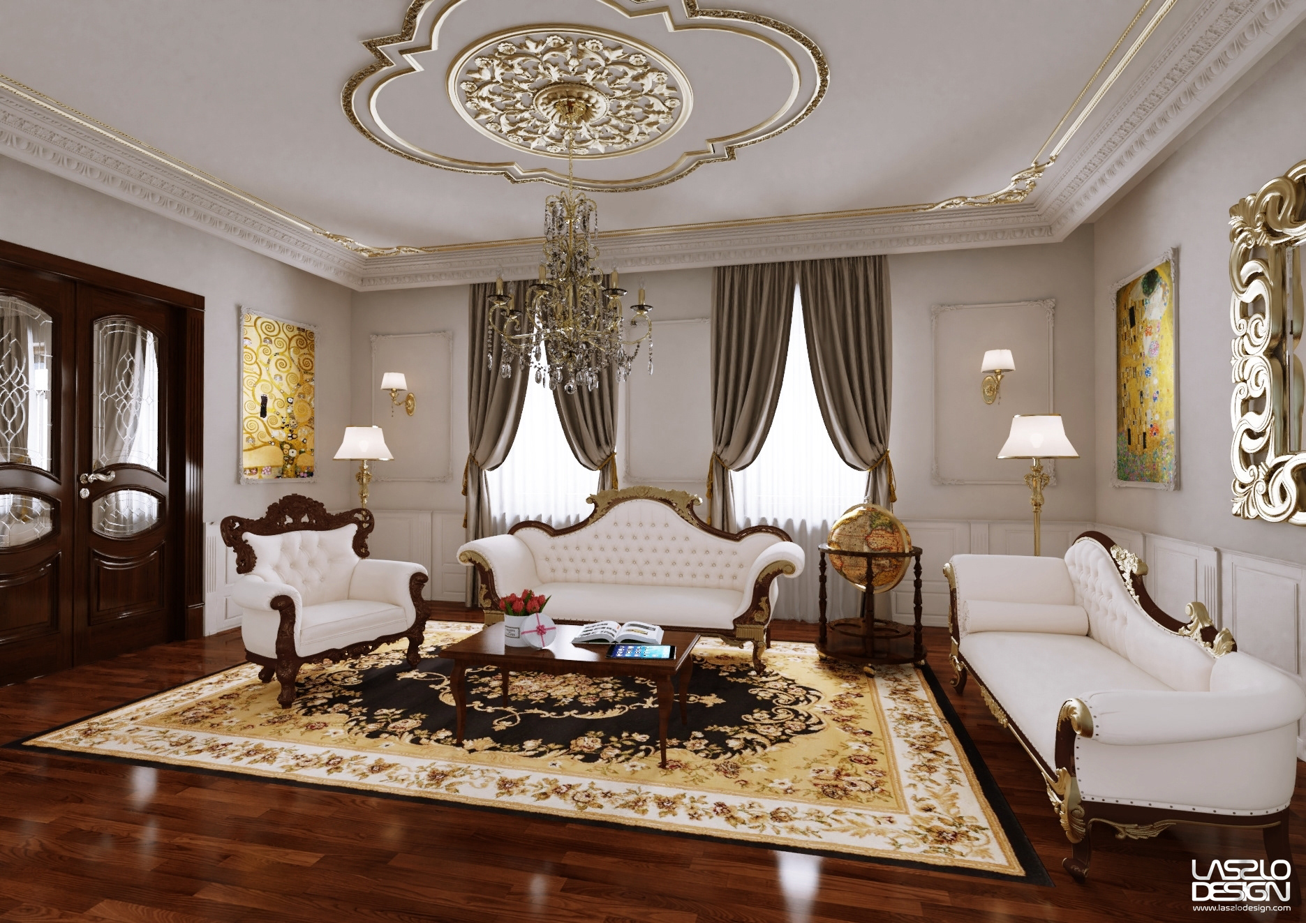 Classical neo baroque home interior-0
