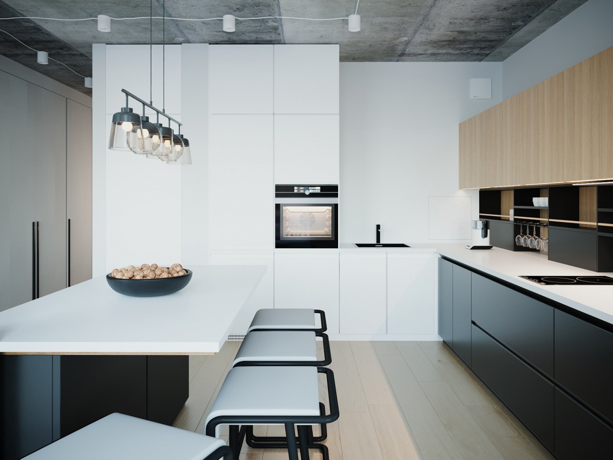 乌克兰基辅 59㎡极简风公寓-4